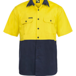 Workcraft HI VIS SHORT SLEEVE COTTON DRILL SHIRT WS3023