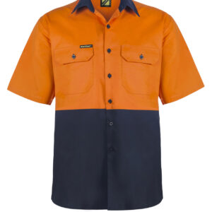 Workcraft LIGHTWEIGHT HI VIS SHORT SLEEVE VENTED COTTON DRILL SHIRT WS4248