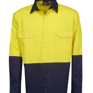 Blue Whale Hi Vis 190 GSM Cotton Drill Shirt C83